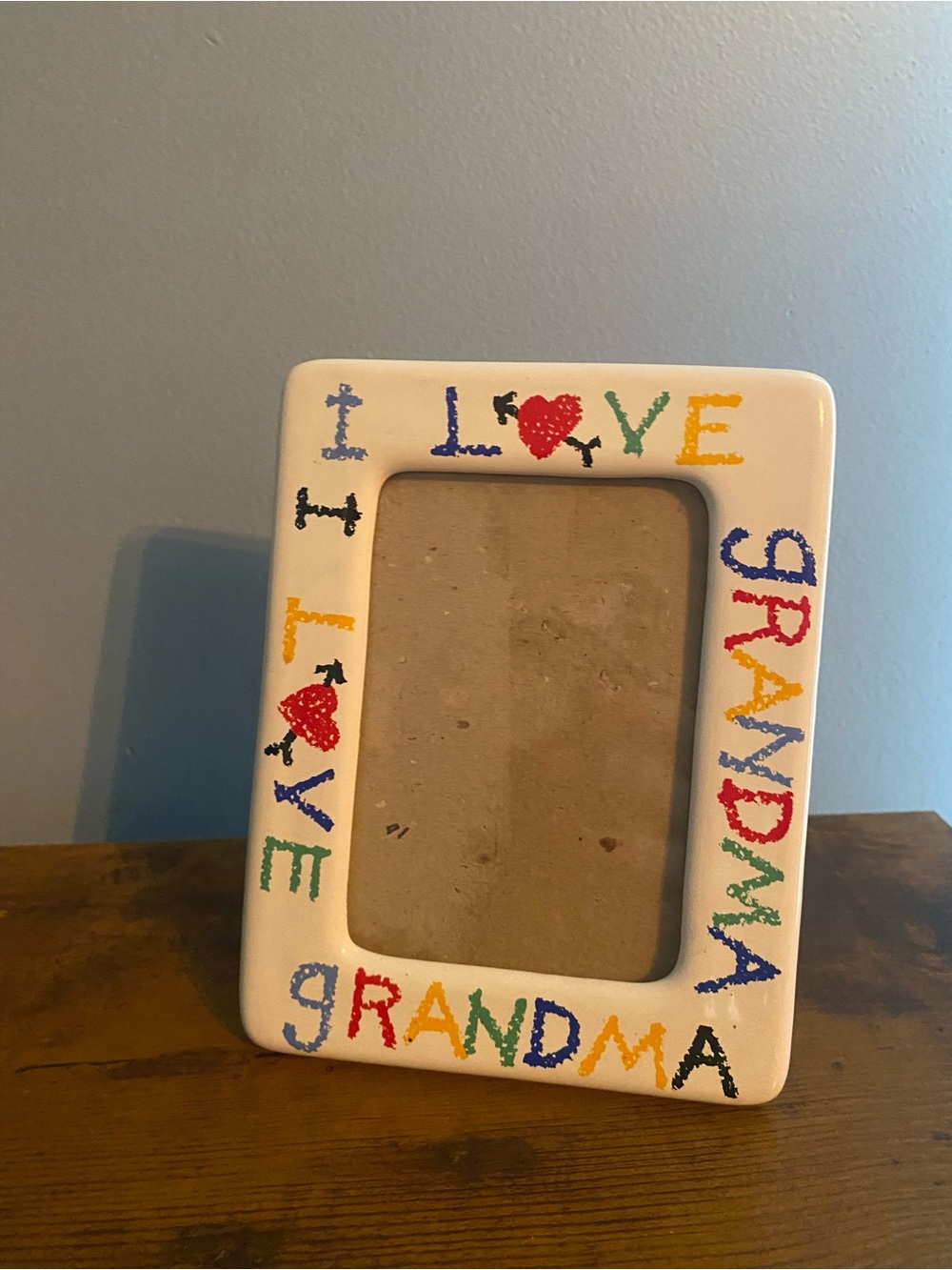 90’s Vintage Ceramic I Love Grandma Colorful Picture Frame
